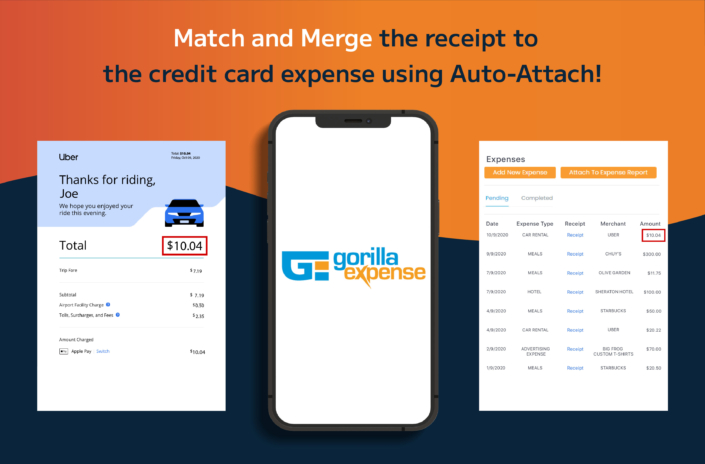 Match and Merge Receipts to Credit Card Expenses using Auto-Attach